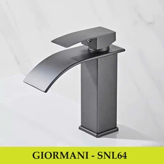 Vòi rửa mặt, vòi lavabo nóng lạnh mạ đen cao cấp GIORMANI SNL64 kèm đôi dây cấp nước inox