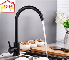 Vòi rửa bát, rửa chén nóng lạnh inox mạ đen GIORMANI VRB23 kèm dây cấp nước inox