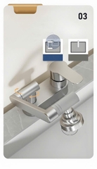 Vòi rửa mặt, vòi lavabo nóng lạnh inox 304 cần xoay ổ bi 2 chế nước GIORMANI SNL59 kèm đôi dây cấp nước inox
