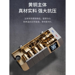 Bộ sen cây tắm phím đàn nóng lạnh mạ màu titan cao cấp có đèn led hiển thị nhiệt độ GIORMANI SC39