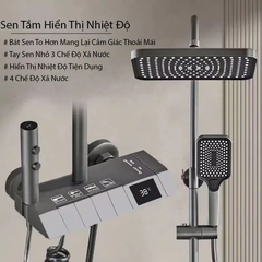Bộ sen cây tắm phím đàn nóng lạnh mạ màu titan cao cấp có đèn led hiển thị nhiệt độ GIORMANI SC39