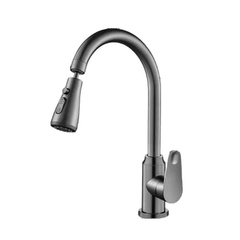 Vòi rửa bát, rửa chén nóng lạnh mạ tintan đầu vòi xoay 360 hai chế độ nước tiện dụng VRB32 kèm đôi dây cấp nước inox