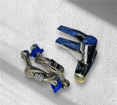 Vòi lavabo, vòi rửa mặt GIORMANI nóng lạnh cao cấp SNL27 kèm đôi dây cấp inox