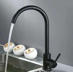 Vòi rửa bát, rửa chén nóng lạnh inox mạ đen GIORMANI VRB23 kèm dây cấp nước inox