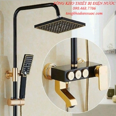 Bộ sen cây tắm nóng lạnh vàng đen 3 nút cao cấp GIORMANI SC30