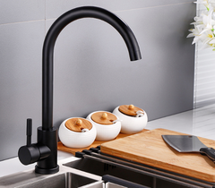 Vòi rửa bát, rửa chén nóng lạnh inox mạ đen GIORMANI VRB23 kèm dây cấp nước inox