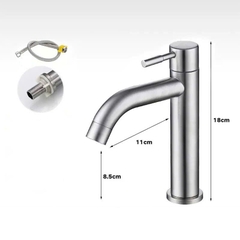 Vòi lạnh chậu rửa mặt lavabo inox 304 cao cấp VL03 tặng dây cấp inox - hàng GIORMANI bảo hành 12 tháng