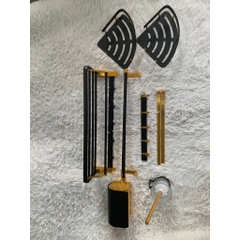 Bộ phụ kiện nhà tắm kệ đồ, móc treo 6 thiết kế vàng đen cao cấp, sang trọng GIORMANI KNT06