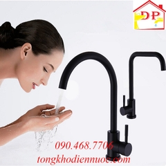 Vòi rửa bát, rửa chén nóng lạnh inox mạ đen GIORMANI VRB23 kèm dây cấp nước inox