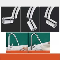 Vòi rửa chén, rửa bát GIORMANI nóng lạnh hợp kim đồng mạ crom đầu xoay 360 tiện dụng VRB33 kèm đôi dây cấp nước inox