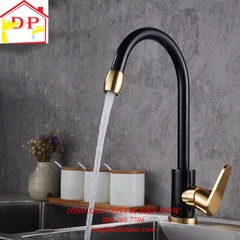 Vòi rửa bát, rửa chén nóng lạnh vàng đen cao cấp GIORMANI VRB17 kèm dây cấp nước inox