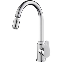 Vòi rửa chén, rửa bát GIORMANI nóng lạnh hợp kim đồng mạ crom đầu xoay 360 tiện dụng VRB33 kèm đôi dây cấp nước inox