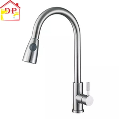 Vòi rửa bát, rửa chén nóng lạnh inox dây rút tiện dụng GIORMANI VRB25 kèm dây cấp nước inox