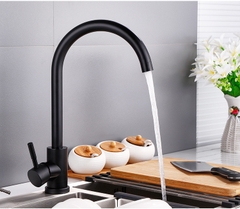 Vòi rửa bát, rửa chén nóng lạnh inox mạ đen GIORMANI VRB23 kèm dây cấp nước inox