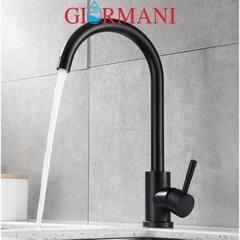 Vòi rửa bát, rửa chén nóng lạnh inox mạ đen GIORMANI VRB23 kèm dây cấp nước inox
