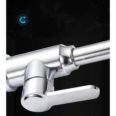 Vòi rửa bát, rửa chén cần vuông nóng lạnh inox 304 mạ crom bóng cao cấp GIORMANI VRB29 kèm dây cấp nước inox