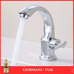 Vòi lavabo, vòi rửa mặt rửa tay lạnh hợp kim đồng cao cấp kèm dây cấp nước inox VL04 - hàng GIORMANI bảo hành 24 tháng