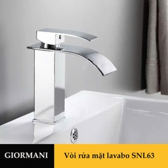 Vòi lavabo, vòi rửa mặt GIORMANI nóng lạnh cao cấp SNL63 kèm đôi dây cấp inox