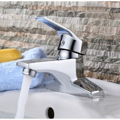 Vòi lavabo, vòi rửa mặt GIORMANI nóng lạnh cao cấp SNL27 kèm đôi dây cấp inox