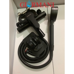 Bộ sen tắm nóng lạnh GIORMANI inox mạ đen cao cấp kết hợp bát sen chỉnh tắng inox SNL907-VHS15