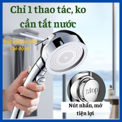 Bộ vòi hoa sen tăng áp chỉnh chế độ nước có nút tắt mở tiện dụng GIORMANI VHS16