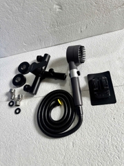 Bộ sen tắm nóng lạnh GIORMANI inox mạ đen cao cấp kết hợp bát sen tăng có đầu masage SNL907-VHS17