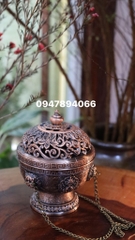 Lư đồng xông trầm 15* 12 cm