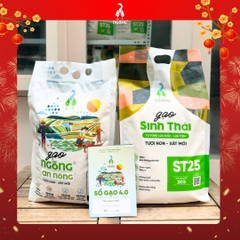 Gạo lứt ST25 hữu cơ ruộng rươi túi 3kg