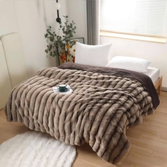 Chăn Chồn Sóng 3D – Mềm Mịn, Sang Trọng, Giữ Ấm Tuyệt Vời