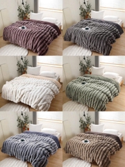 Chăn Chồn Sóng 3D – Mềm Mịn, Sang Trọng, Giữ Ấm Tuyệt Vời