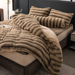 Bộ Chăn Ga Gối Nỉ Lông Chồn