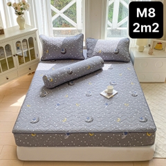 Bộ Ga Gối Cotton Đũi Trần Bông