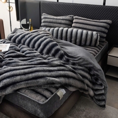 Bộ Chăn Ga Gối Nỉ Lông Chồn
