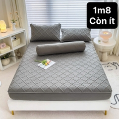 Bộ Ga Gối Cotton Đũi Trần Bông