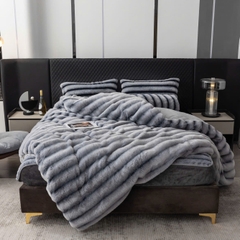 Bộ Chăn Ga Gối Nỉ Lông Chồn