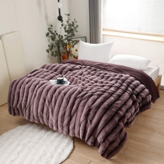 Chăn Chồn Sóng 3D – Mềm Mịn, Sang Trọng, Giữ Ấm Tuyệt Vời