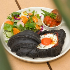 Croissant Trứng Pate Xíu Mại Salad - Egg Croissant w Xiu Mai & side salad