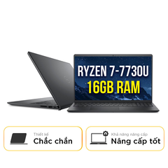 Máy tính xách tay Dell 15 DC15255 AMD Ryzen 7- 7730U 16GB 512GB SSD 15.6 inch FHD Touch Win 11, Black_G8MK9