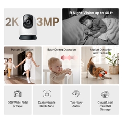 Camera an ninh Wi-Fi xoay ngang/dọc trong nhà Mercusys MC210
