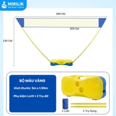 Lưới Cầu Lông Gấp Gọn Có Trụ - Phụ Kiện Cầu Lông 3in1 Chính Hãng Giá Rẻ Dùng Cho Gia Đình Mirilik