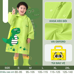 Áo mưa trẻ em có khóa kéo cao cấp Áo mưa bé trai bé gái chống thấm nước họa tiết dễ thương cho bé  1-10 tuổi Mirilik House