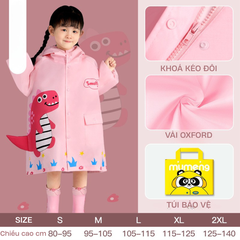 Áo mưa trẻ em có khóa kéo cao cấp Áo mưa bé trai bé gái chống thấm nước họa tiết dễ thương cho bé  1-10 tuổi Mirilik House