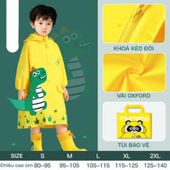 Áo mưa trẻ em có khóa kéo cao cấp Áo mưa bé trai bé gái chống thấm nước họa tiết dễ thương cho bé  1-10 tuổi Mirilik House