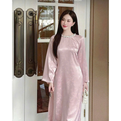 Áo dài Tết 2026 áo dài cách tân dáng suông vải gấm lụa thanh trúc đính kết thủ công cao cấp MIRILIK