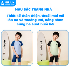 Bộ Đồ bơi bé trai Size đại từ 11 - 45 Kg áo bơi tay ngắn quần ngắn thoáng mát chống nắng cá Mirilik