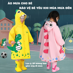 Áo mưa trẻ em có khóa kéo cao cấp Áo mưa bé trai bé gái chống thấm nước họa tiết dễ thương cho bé  1-10 tuổi Mirilik House