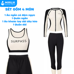 Sét bộ đồ bơi 4 món cho nữ hiệu YouYou gồm Bộ bơi 2 mảnh Bộ bơi tay dài quần dài kín đáo Mirilik