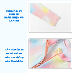 Đầm bơi WISH tay dài 2 lớp cho bé gái size đại từ 15 - 45Kg hiệu Yuke Mirilik