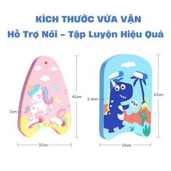 Phao bơi ván tập bơi trẻ em phao lưng bơi lội chính hãng YOU YOU hình pony, khủng long Mirilik House