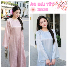 Áo dài Tết 2026 áo dài cách tân dáng suông vải gấm lụa thanh trúc đính kết thủ công cao cấp MIRILIK
